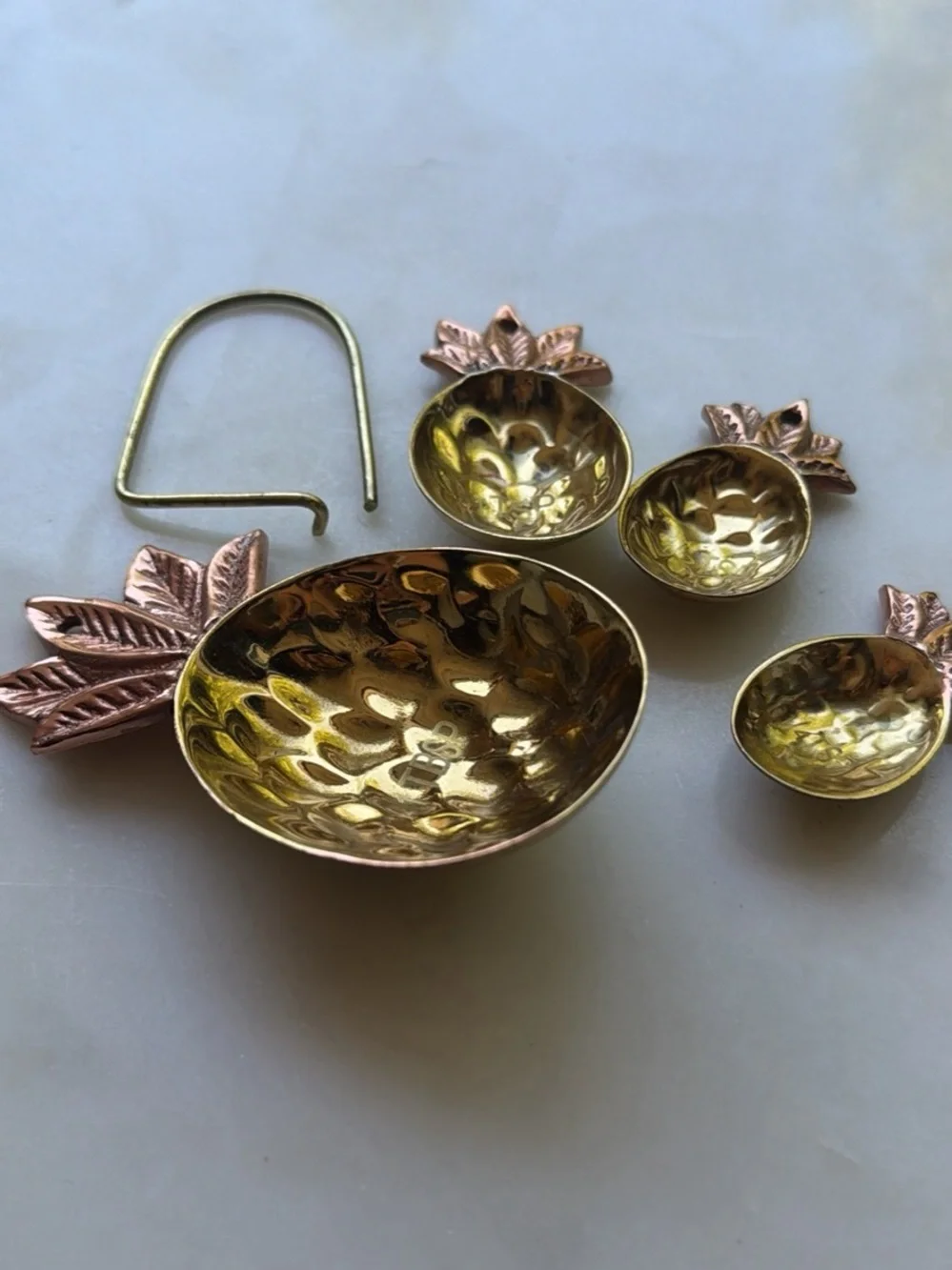 Anthropologie Gold and Rose-Gold Pineapple Measuring Spoon Set